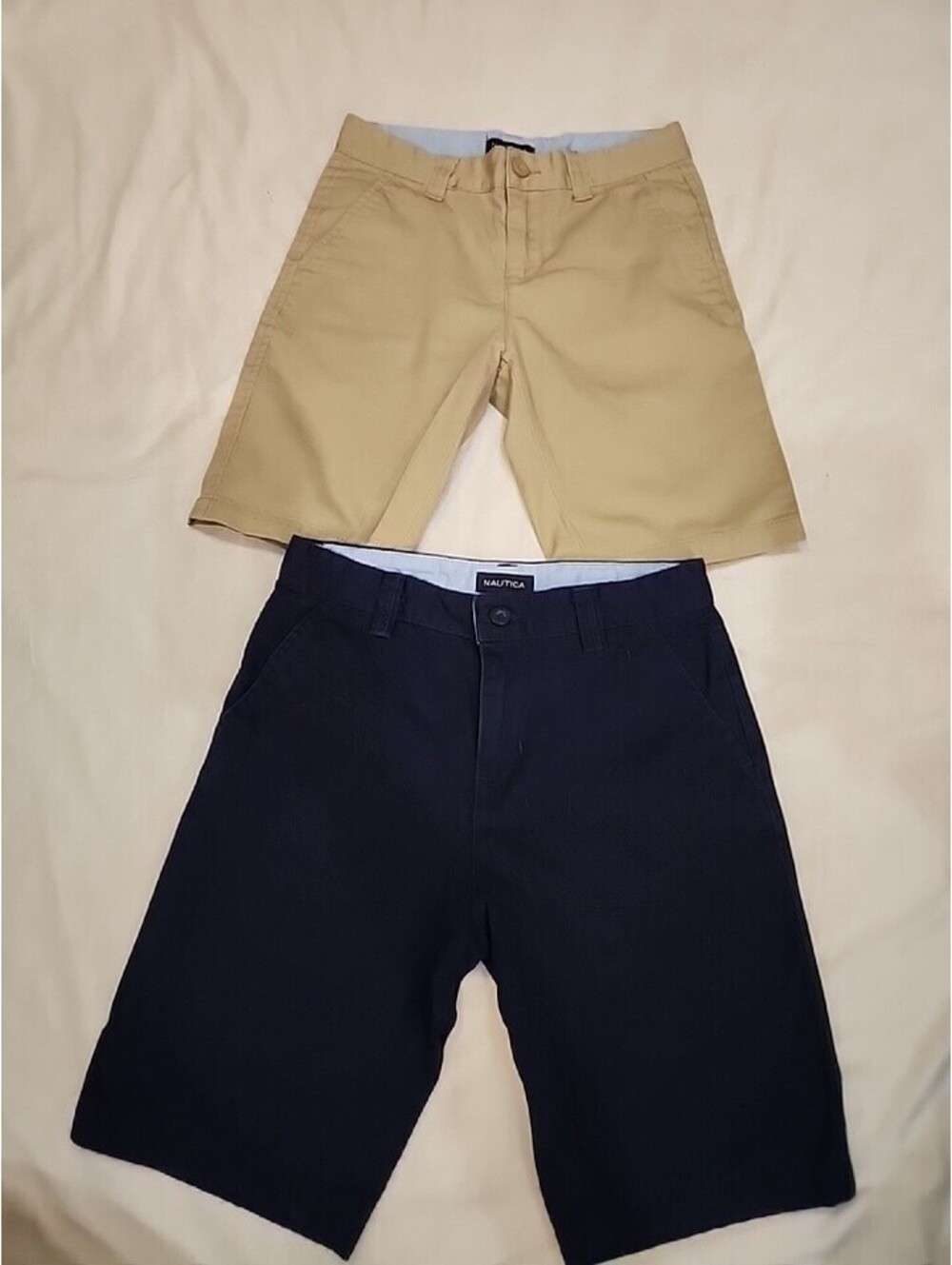 Nautica Girls Chino Flat Front Shorts. Lots Of 2 Blue/Beige 12 WPL06734 China
